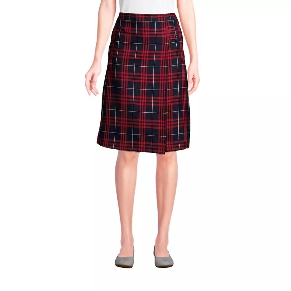 Lands' End Plaid Mini Skirt in Red and Black